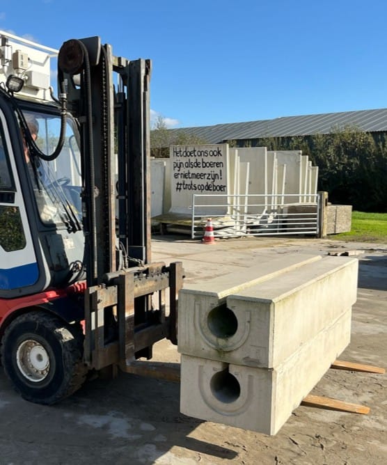 Verholen goten op heftruck